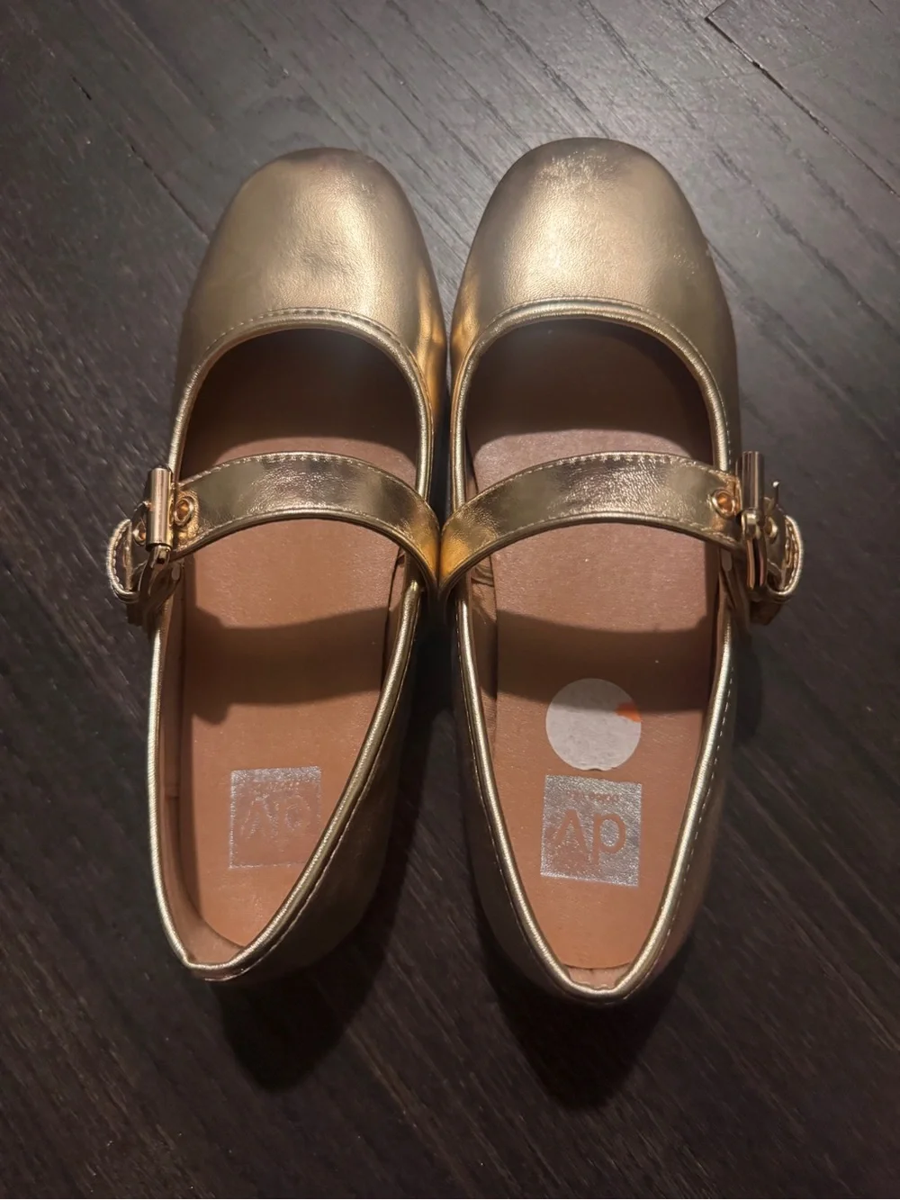 Girls Metallic Gold Mary Jane Flats - DV by dolce vita